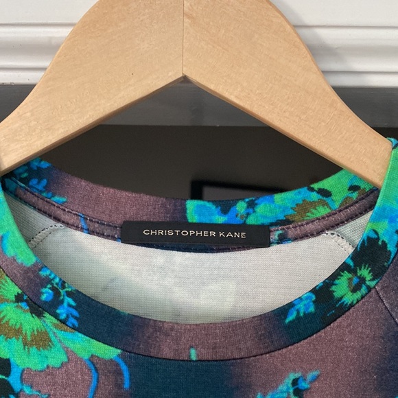 Christopher Kane Bodycon Floral Long Sleeve Mini Dress sz M - Picture 4 of 8